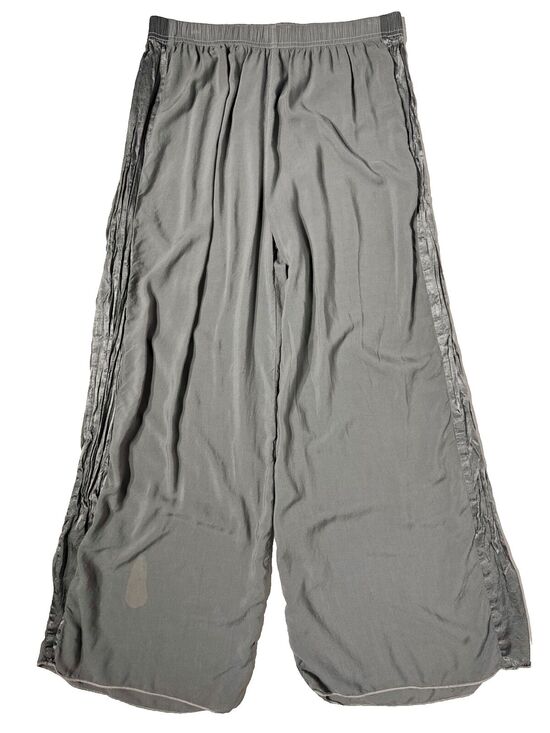 Hard Tail Pants - Hard Tail Forever Gray Rayon Wide Leg Pants Elastic High Waist Women Size L (A3)